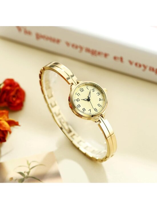 Women\'s Gold Quartz Bracelet Solid Reloj Para Mujer Small Dainty Wrist Watch main image 6